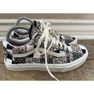 Vans Old Skool Casual Patchwork Floral White Low Top Men's Size 7.5 W 9